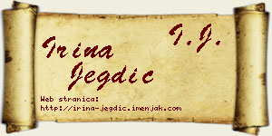 Irina Jegdić vizit kartica